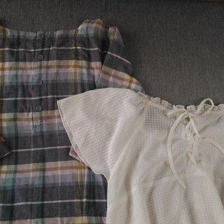 MAJESTIC LEGONきなりカットソー ＆　claud nineマドラスチェックワンピースM～Lサイズ　セットの画像