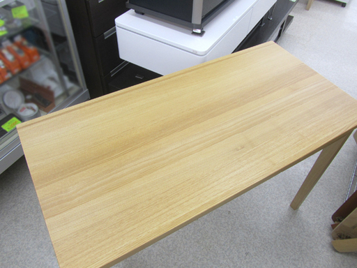 無印良品 デスク 幅110cm タモ材 引出し フック付き 机 ☆ PayPay(ペイペイ)決済可能 ☆ 札幌市 北区 屯田
