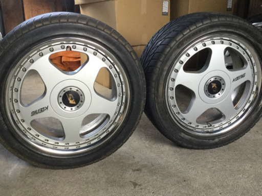 中古　255/40ZR17 タイヤ付き　5穴　ホイール　 KOENIG  MID  ヒビありタイヤです。　ケーニッヒ　+44    17×9.0J  PCD114.3