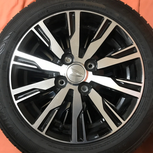 値下げ‼️135-3ダンロップENASAVE155/65R14ダイハツ純正アルミホイール付4本セット14×4.5J +45 バリ山イボ