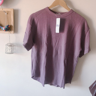 ジーユー　完売品　ラベンダー　ワッフル T