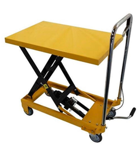 【新品 未使用】油圧式リフトテーブル台車積載能力150kg(黄色)