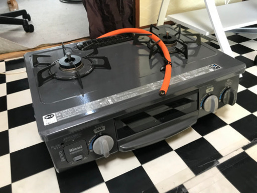 【リサイクルサービス八光　田上店　安心の3か月保証　配達・設置OK】リンナイ ガステーブル【LPガス用】Rinnai　左ハイカロリーバーナー KGM563DGL