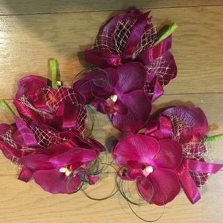 胸章 コサージュ 8点 シンビジウム 造花の画像