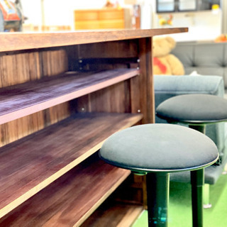 【商談中】アンティークカウンターテーブルと椅子のセットの画像