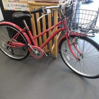 売り切れました【中古自転車】子供用24インチ　前カギ・前後タイヤ新品整備済み　ピンク