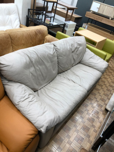 3人掛けソファ 一部合皮 高級感