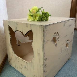 値下げ！ネコトイレ収納ボックス猫ハウスねこハウス