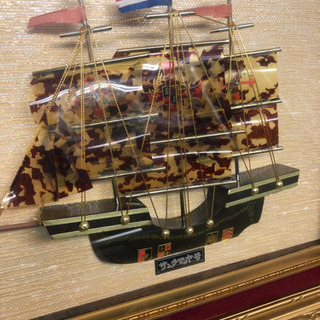 手造りべっ甲船額　世界の帆船　壁掛けの画像