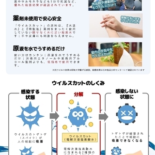 コロナ・インフルエンザ等のあらゆるウイルス対策に！　電解次亜塩素酸水　『ウイルスカット』 業務用980mlボトルの画像