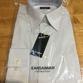 【新品未使用】カンサイマン　ワイシャツ M 薄青