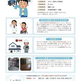 グループホームの清掃、昼食の準備の画像