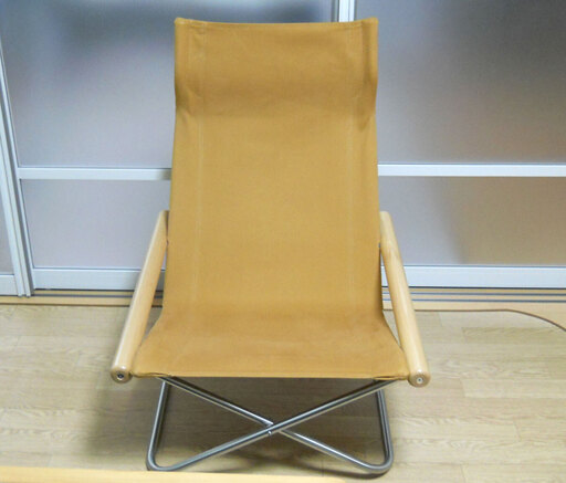 【美品】ニーチェアＸ（エックス）／色：キャメル／素材：倉敷帆布