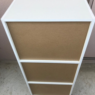 【決まりました】カラーボックス3段　ホワイト　完成品の画像