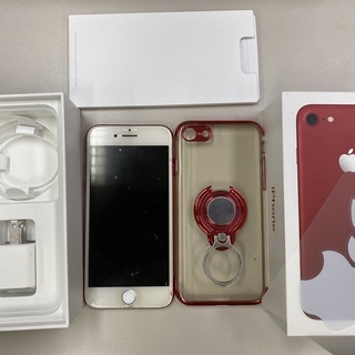 iPhone7 red 128G au 付属品有り 禁煙 純正バッテリー交換ずみ