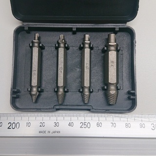 スクリュー エクストラクター 4本セット（破損 折れた なめた ネジ ボルト 抜き取り 工具 DIY）の画像