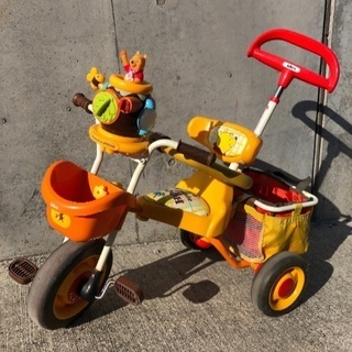 ［更に値下げしました！］ポップンカーゴ くまのプーさん三輪車 オレンジ
