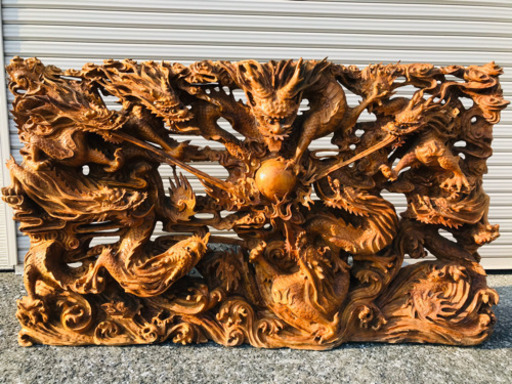 木彫り 龍 置物 アンティーク 特大