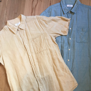 ユニクロ　半袖シャツリネン2枚セットの画像