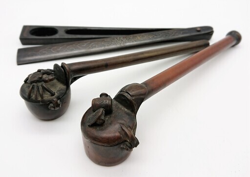 矢立 木箱付　書道具/筆入れ/墨壺/古美術/茶道具