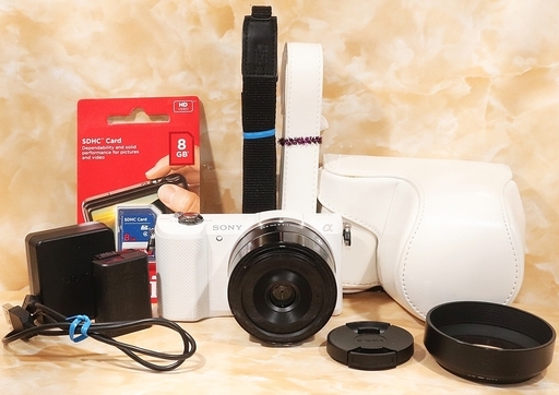 ★自撮り＆スマホ転送＆新品SDカード★ソニー α5000 単焦点レンズセット
