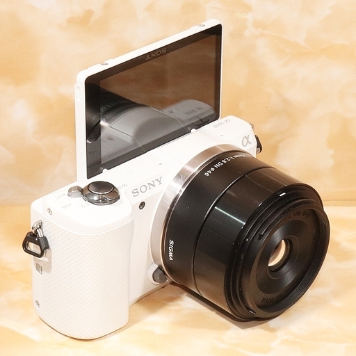 ★自撮り＆スマホ転送＆新品SDカード★ソニー α5000 単焦点レンズセット