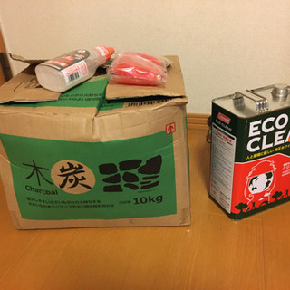 キャンプ用　木炭、着火剤、ホワイトガソリン