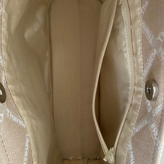 【お値下げしました】SamanthaThavasa キャンバス ウッド ハンドバッグ　ベージュの画像