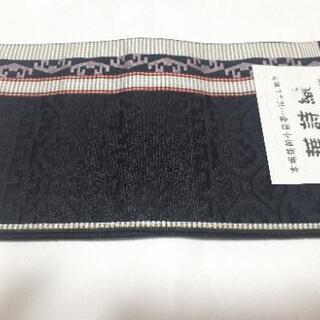 博多半幅帯【未使用】【金証紙】美品　粋な一品　シックな黒系　浴衣...