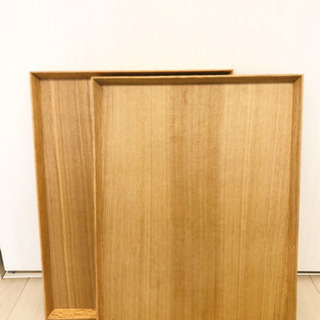 【お譲り先決定】無印良品 木のおぼん 角型トレー 2つセット おしゃれ ナチュラル 美品の画像