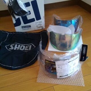 ［新品未使用］フルフェイスヘルメット SHOEI X-9 PHASE black/blue sizeM スペアシールド付の画像