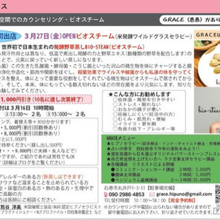 宮城県北部初出店　ビオスチーム(醗酵野草蒸し)