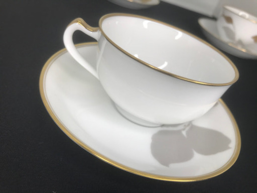 【店舗同時販売中｜値下げしました！】大倉陶園　金蝕バラシリーズ　カップ&ソーサー6客set　問合わせ番号：102-023292-002