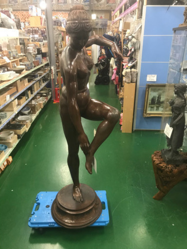 【店舗同時販売中】ブロンズ像　水浴女性　約160cm