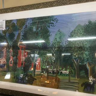 店舗同時販売中】ポスター額装 ドーヴィルのパドック ラウル・デュフィ