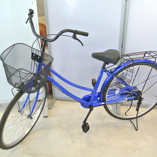 26インチ 自転車 シティーサイクル ママチャリ MILK 青 ...