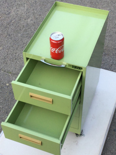 中古　サカエ　工具入れ　 　幅31　　奥行◆45　　高さ◆650　 （ｃｍ）　キャビネットワゴン　丈夫　工具ワゴン　サカエグリーン　工具　収納　しっかり