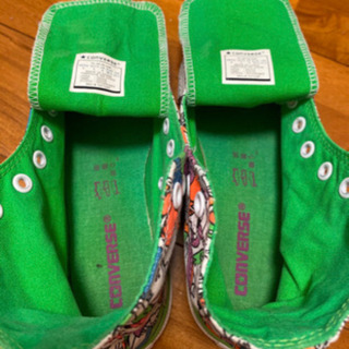 グリーン総柄Converse23cm処分価格！の画像