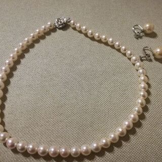 8-8.5mm珠本真珠　ネックレス　イヤリング