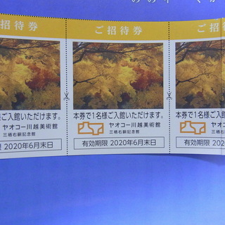 ヤオコー川越美術館（三栖右嗣記念館）入館券3枚