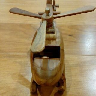 【楽天出品有】手作り木製模型ヘリコプターの画像