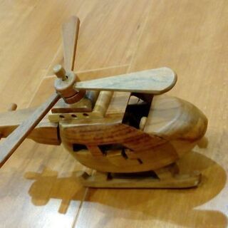 【楽天出品有】手作り木製模型ヘリコプターの画像