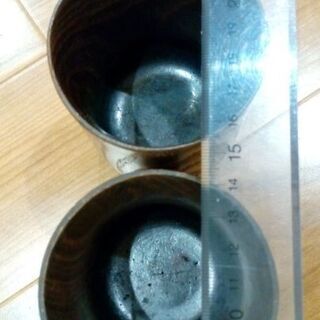 【中古品】北海道魔除け＆長生きの木銘木エンジュペア湯呑の画像