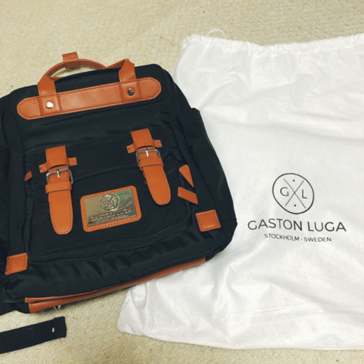 【美品】リュックサック Gaston Luga Clässic ブラック/ブラウン