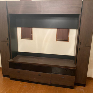 引っ越しの為出品します。大型テレビボード大川家具！