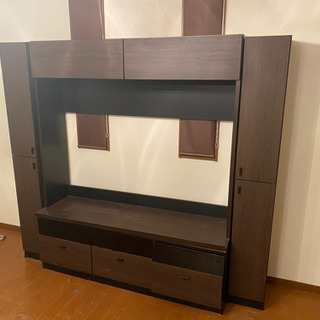 引っ越しの為出品します。大型テレビボード大川家具！の画像