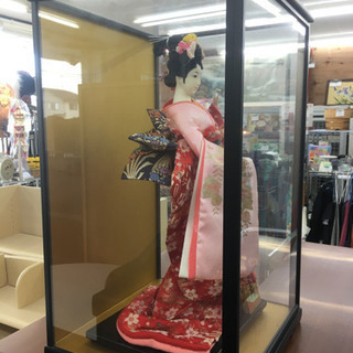 【成約御礼】日本人形[ 新寿] 豊榮/寿美礼/舞妓/ガラスケース付き/置物/着物/フィギュア[中古品]¥550の画像