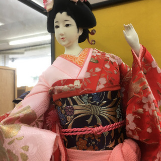【成約御礼】日本人形[ 新寿] 豊榮/寿美礼/舞妓/ガラスケース付き/置物/着物/フィギュア[中古品]¥550の画像
