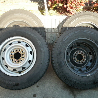 値下げ　165/R13　6PR　LT　 スタッドレスタイヤ鉄マルチホイールセット　4本セットの画像