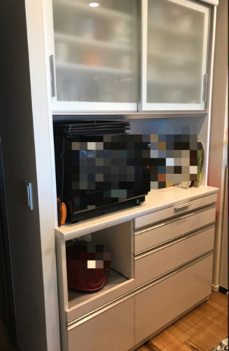 シマホ 食器棚 白 幅120 定価9万円 領収書・転倒防止ベルト付